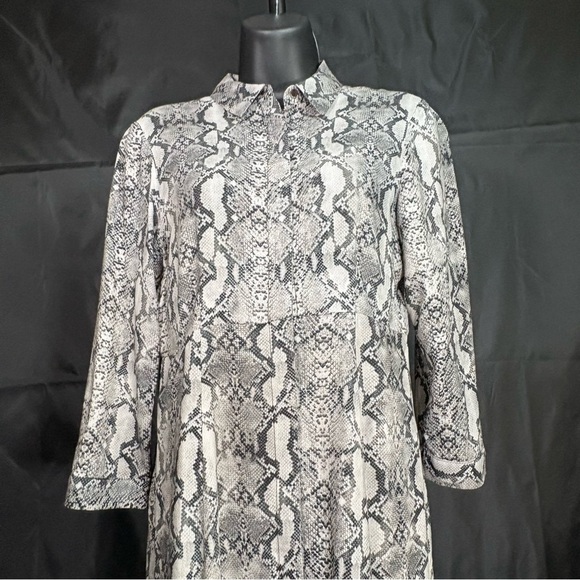 Zara Black and Gray Snake Print Long Sleeve Dress - Picture 4 of 11